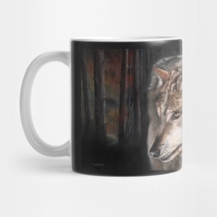 One Star Awake wolf painting Mug